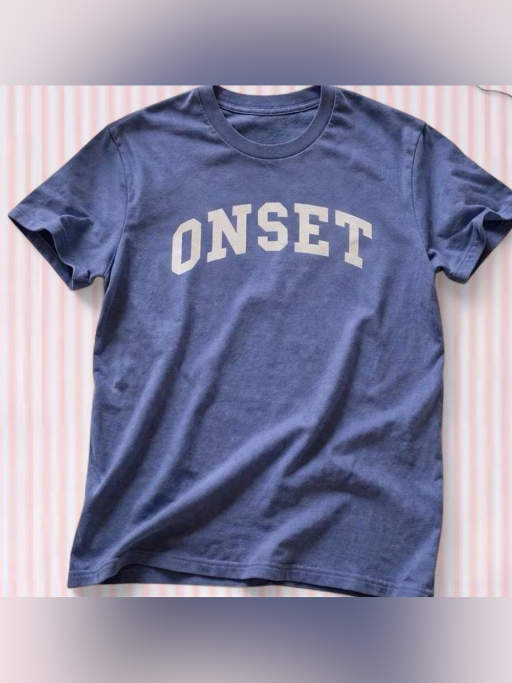 Women's Small ONSET Graphic Tee – Blue & White